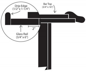 Diagram of Bar with Drip Edge Diagram of Bar with Drip Edge