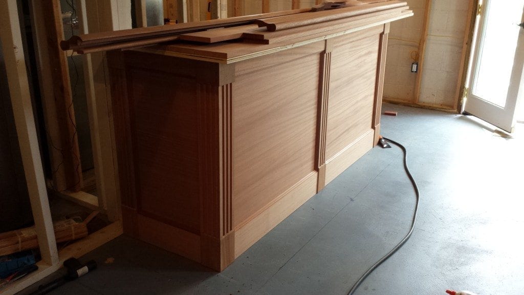 Bar Under Construction Featuring Bar Front Trim Kit