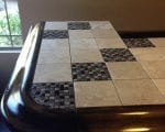 DIY Tile Bar Top with Hardwood Bar Rails