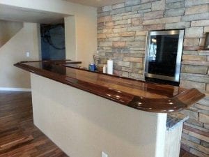 Custom Walnut Home Bar Top