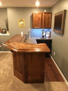 Finished Bar Using Walnut Bar Rail