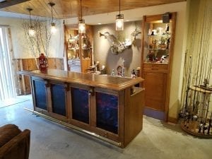 Curly Maple Chicago Bar Rail Home Bar