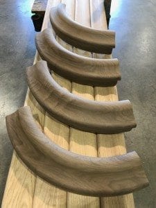 BR475-S Bar rail radius corners in walnut