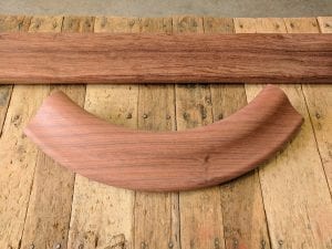 Bubinga Bar rail radius corner molding.