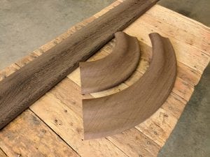 Custom Wenge Bar Rail Radius Corners and straights.