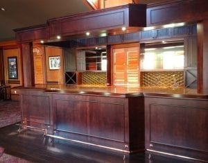 hardwood bar rail