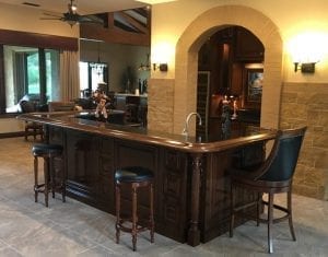 Beautifully custom crafted home bar with attention to details!