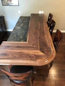 Natural Walnut Bar Rail Molding.