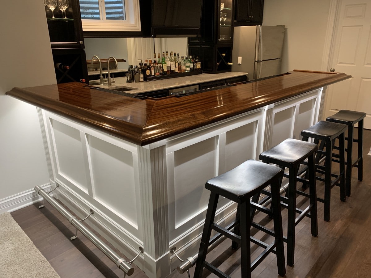 DIY Home Bar with Chicago bar rail