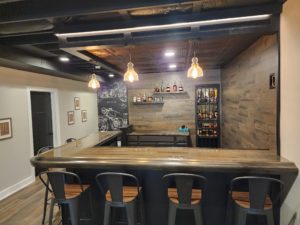 Custom Home Bar Trimmed With The Original Chicago Bar Rail BR475-S