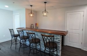 Solid American Walnut Bar top.