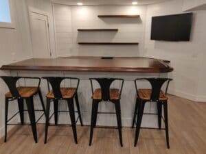 Custom American Walnut Home Bar Top.