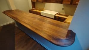 Solid American Walnut Bar Top & Bar Rails