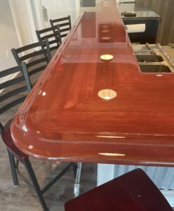 Solid Mahogany Bar Top with Epoxy Resin Finish