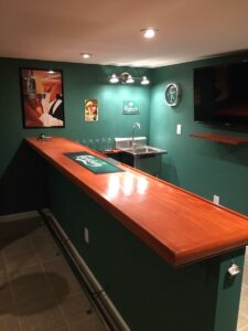 Solid Maple Home Bar Top.