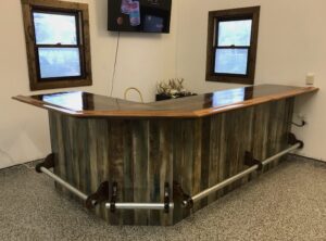 Nice Home Bar Trimmed With BR450 Mahogany Bar Rails