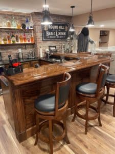 Solid oak home bar.